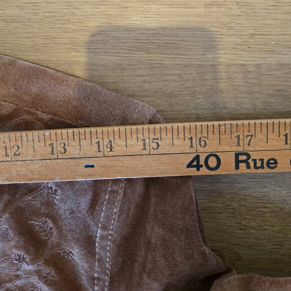 Vintage Vibe Brown Suede Genuine Leather jacket Small Petite - Picture 4 of 10